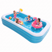 Naipo 95In Inflatable Swimming Pool Family Inflatable Pool Full-Sized Blow Up Pool Square Easy Set 95''*56''*22'' For Summer Play