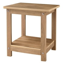 Naipo Adirondack Outdoor End Side Table Rectangular Weather Resistant HDPS  for Patio, Deck, or Garden, Teak