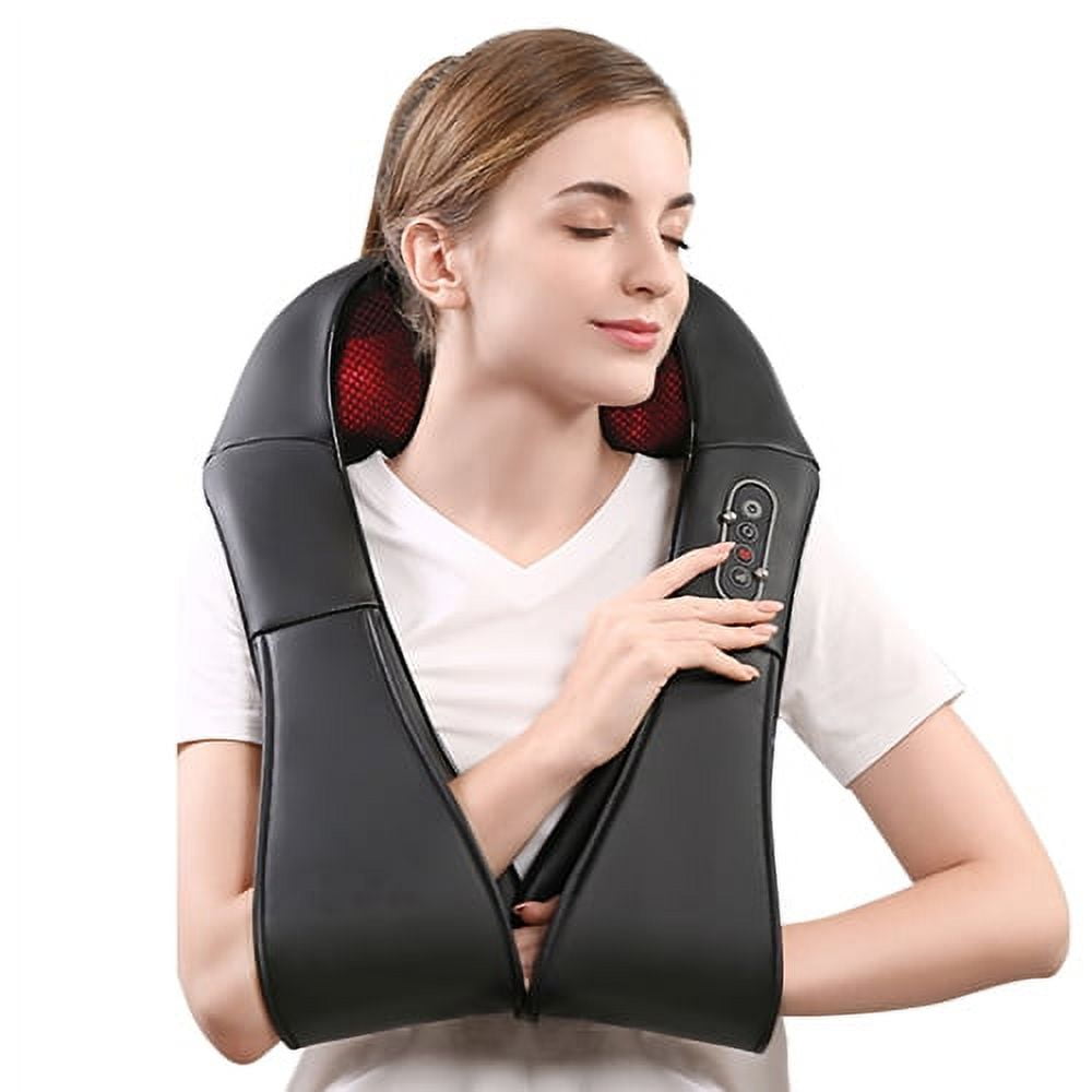  Shiatsu Neck and Shoulder Massager, Back Massager with Heat -  Gift for Men/Women/Mom/Dad - Deep Tissue 4D Kneading Massage Relieves  Shoulder, Neck and Back Muscle Pain, Best Gifts for Christmas(Black) 