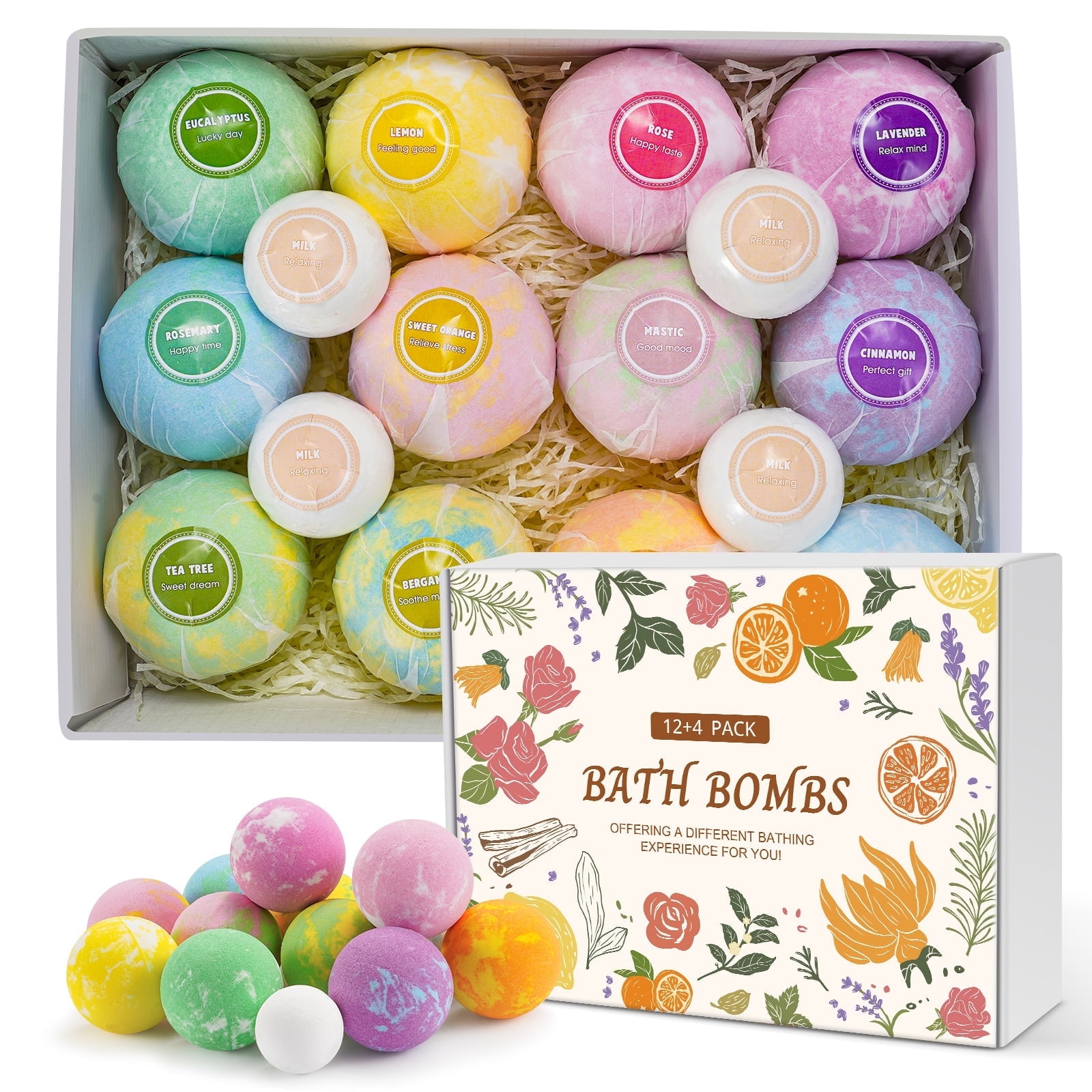 Naipo Bath Bombs 12 PCS Gift Set, Bubble Bombs Bat
