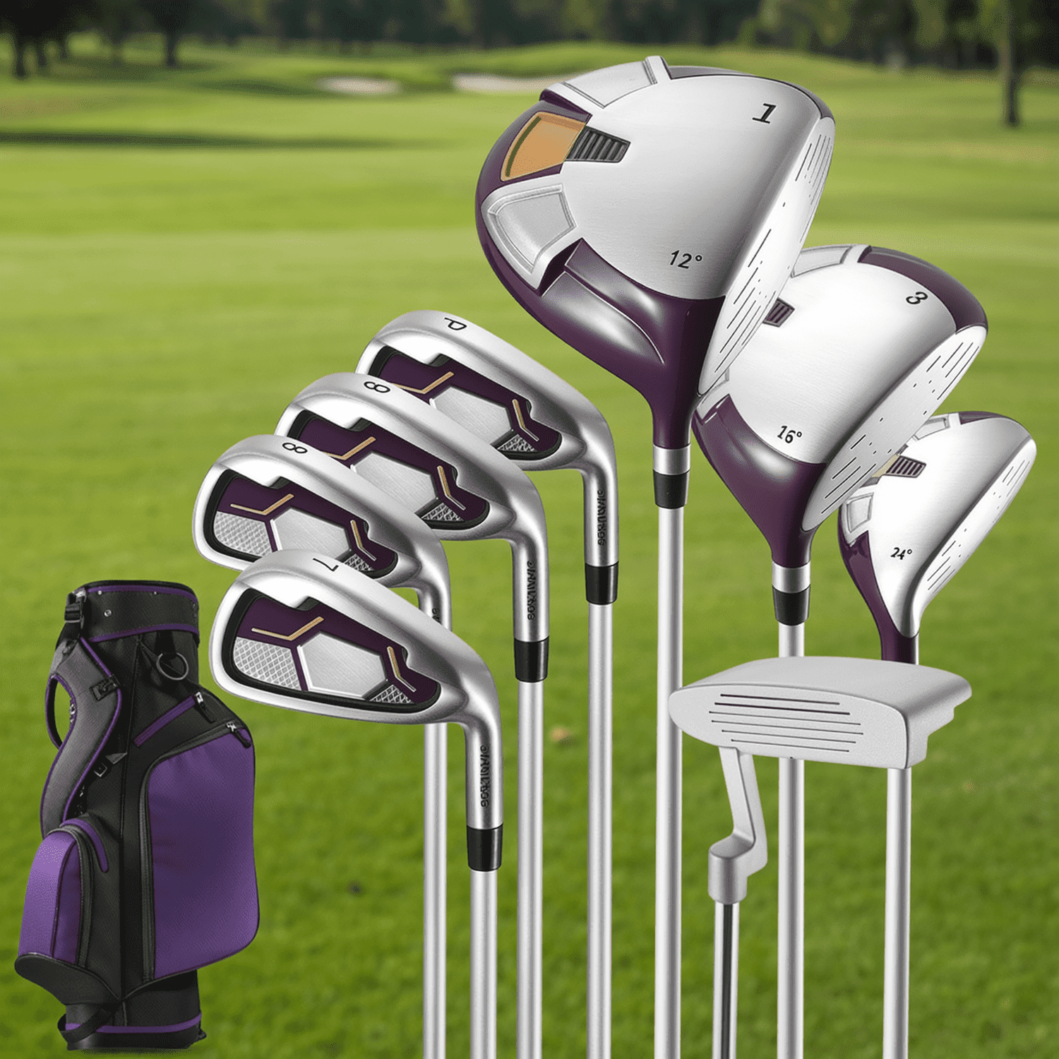 Naipo Complete Golf Clubs Package 8 Club Set for Men Woman Right Handed True Temper Steel Shafts Putter Stand Golf Club Bag Type and 3 H C Bonus Head