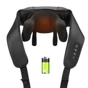 Naipo Cordless Shiatsu Neck Massager with Heat, Portable 6D Kneading Shoulder Massager for Pain Relief, Gifts for Mom Dad