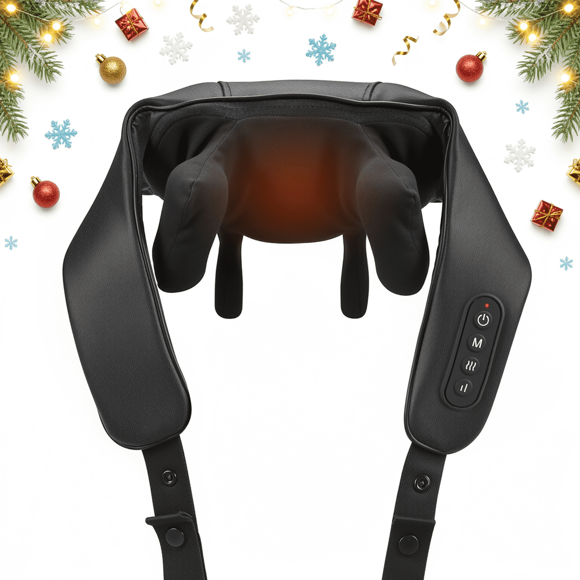 Naipo Black Shiatsu Neck Back Kneading Massage, Deep Tissue Relief, Portable and Lightweight