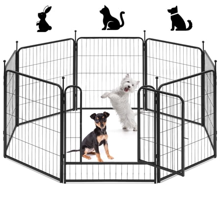 Naipo Dog Playpen Indoor, 8 Panel 32" Heavy Duty Dog Fence, Puppy Playpen, Rabbit Exercise Pen ,Portable House/RV/Camping/Garden Cage