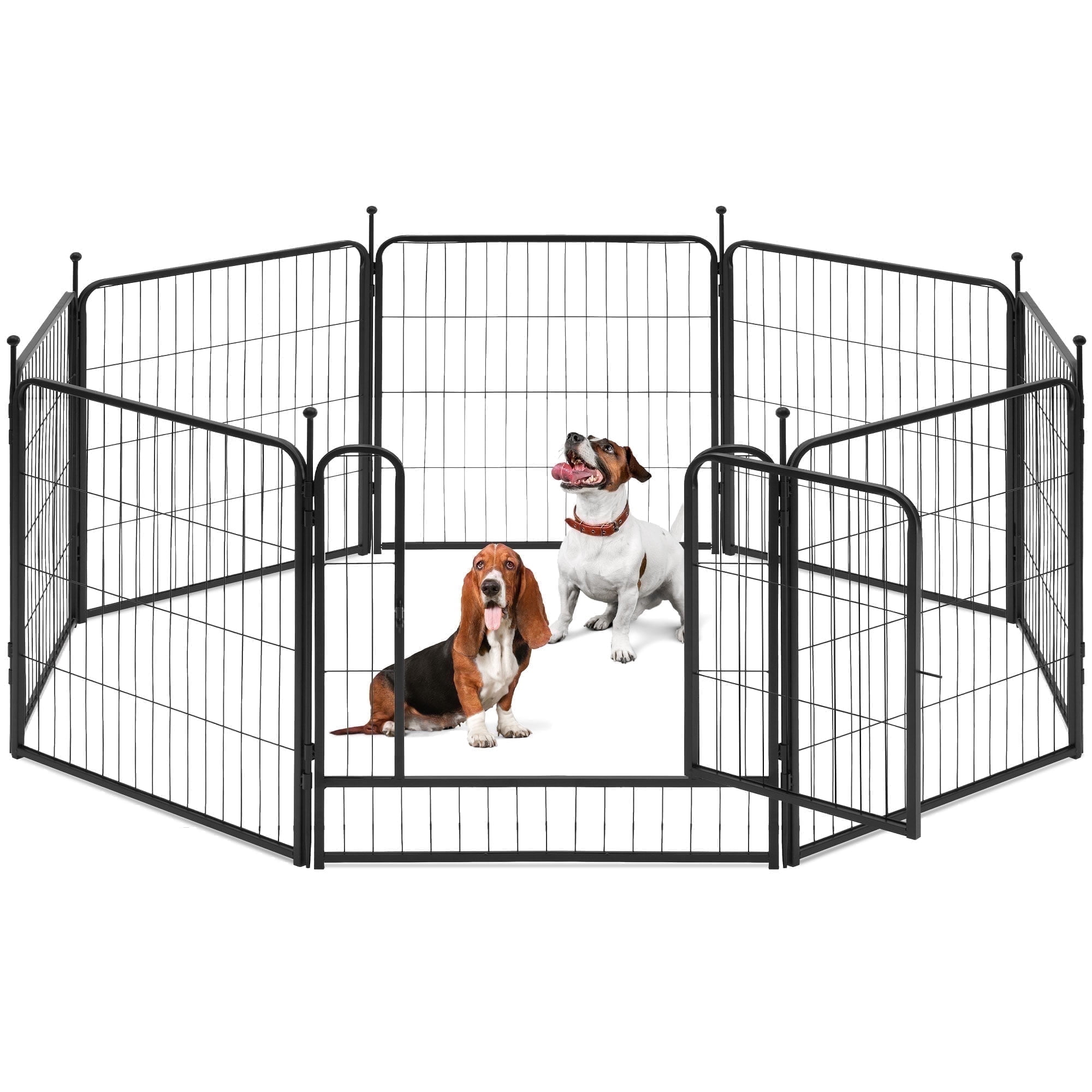 Naipo Dog Playpen Indoor, 8 Panels 24" Heavy Duty Puppy Pen, Puppy Pins for Large/Medium/Small Dogs,Puppy/ Cat /Rabbit Exercise Pen, Portable House/ RV/Camping/Garden Pen