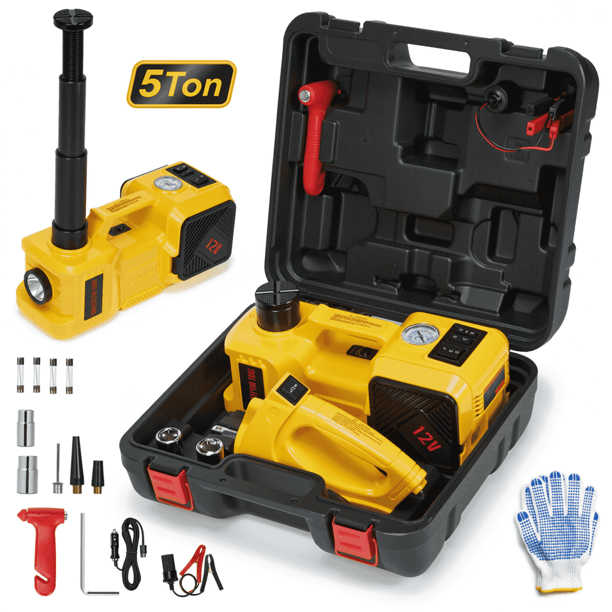 Naipo Electric Car Jack Kit, 5 Ton 12V Portable Battery CarJack