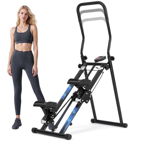 Naipo Foldable Stair Stepper Adjustable Armrests and Pedals 2 Incline Modes Steppers for Exercise with LCD Display Full-Body Workout Vertical Climber Exercise Equipment for Home Gym