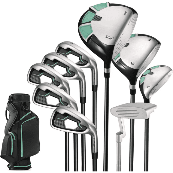 Naipo Golf Club Set 9 Piece Complete Golf Set for Right Handed with Stand Bag and 3 Bonus Head Covers