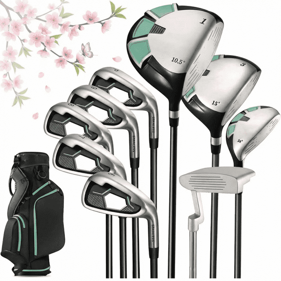 Naipo Golf Club Set 9 Piece Complete Golf Set for Right Handed with Stand Bag and 3 Bonus Head Covers