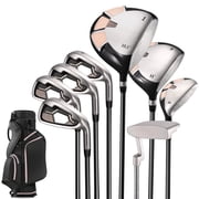 Naipo 12-Piece Womens Complete Golf Club Set with Steel Shafts, Deluxe Stand Bag, Right Hand, Pink