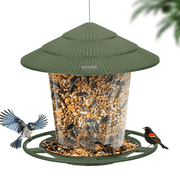 Naipo Hanging Bird Feeders for Outside, Squirrel Proof, Easy to Fill Wild Bird Feeders, Attract a Variety of Hummingbird, Garden Yard Decoration, Green, Plastic