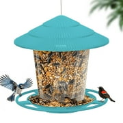 Naipo Hanging Bird Feeders for Outside, Squirrel Proof, Easy to Fill Wild Bird Feeders, Attract a Variety of Hummingbird, Garden Yard Decoration, Blue, Plastic