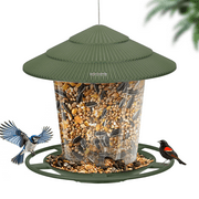 Naipo Hanging Bird Feeders for Outside, Squirrel Proof, Easy to Fill Wild Bird Feeders, Attract a Variety of Hummingbird, Garden Yard Decoration, Green, Plastic