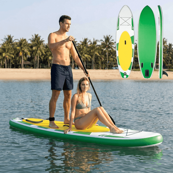 Naipo 10FT Avocado Green Paddle Board Inflatable Stand Up Board with Pump for Family Friends