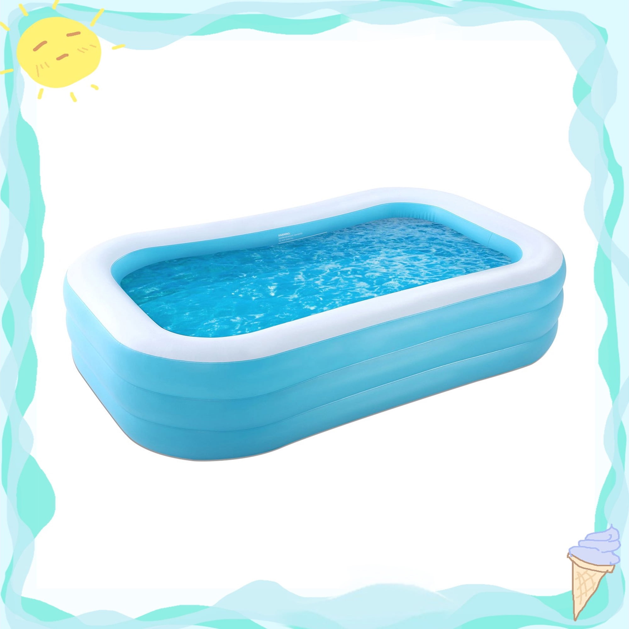 Naipo Inflatable Swimming Pool Fmaily Inflatable Pool Full-Sized Blow Up Pool 120''*72''*22'' for Baby Kids Adults Outdoor Backyard Summer Water Party