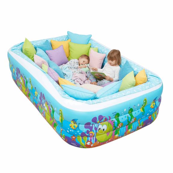 Naipo Inflatable Swimming Pool 120"x72"x22" Blow up Pool , Full-Sized Above Ground Family Pool,Baby Playpen, Backyard, Relaxing Cozy