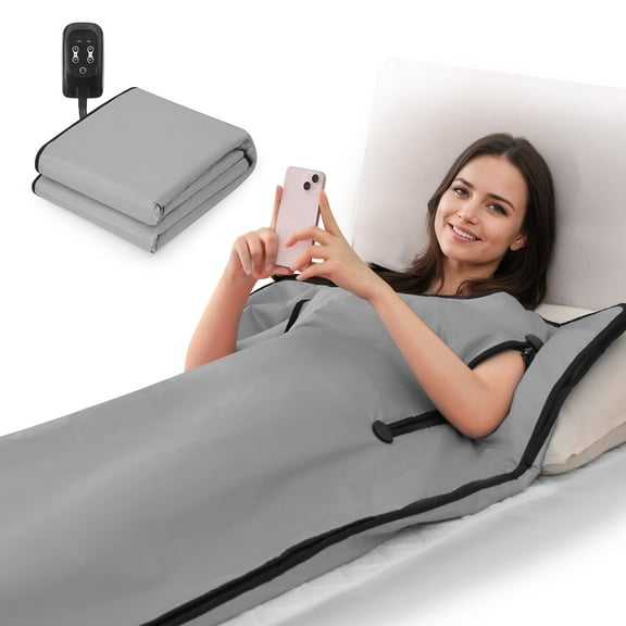 Naipo Infrared Sauna Blanket, Portable Home Sauna for Body Relaxation, 6 ft x 2.6 ft, Grey