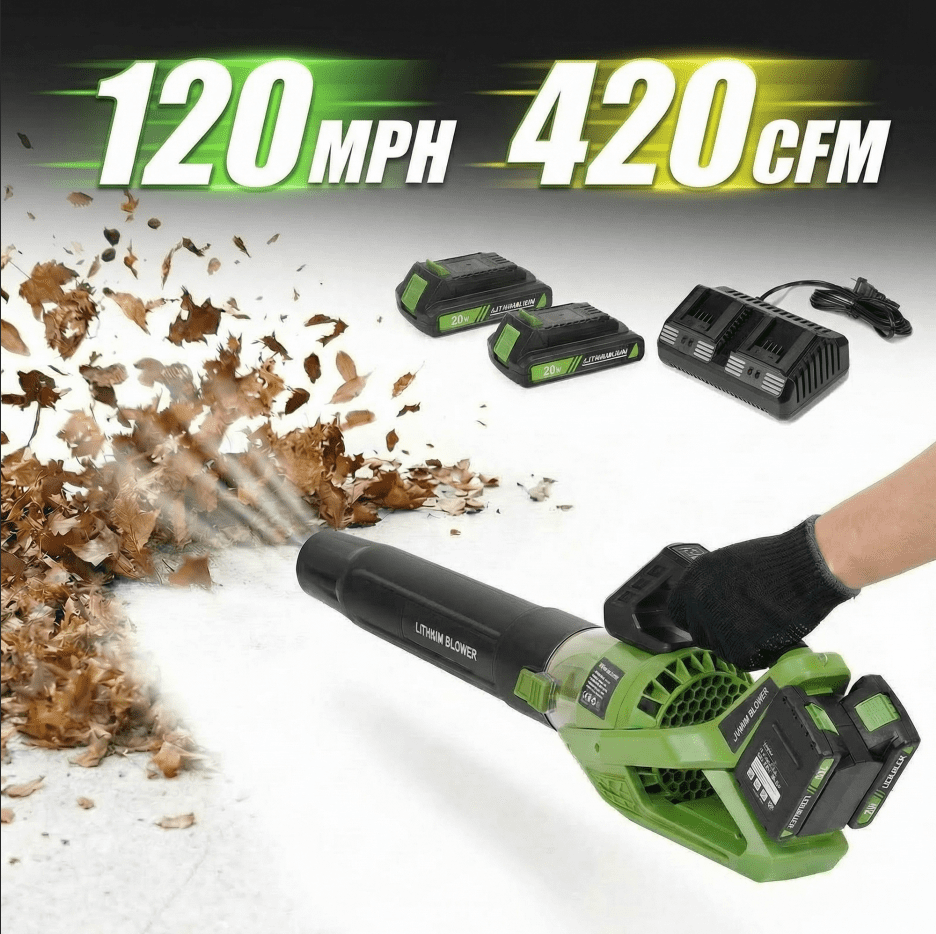 Leaf Blower Cordless with Battery and Charger - 40V 420CFM Battery Powered Leaf Blower Leightweight /4 Speed & Turbo Mode, Cordless Leaf Blower for Lawn Care, Grass, Dust, Snow, Wet Leaves