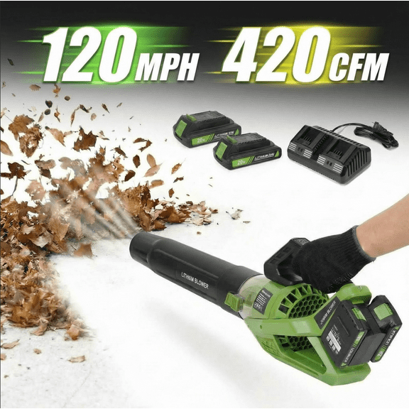 Leaf Blower Cordless with Battery and Charger - 40V 420CFM Battery Powered Leaf Blower Leightweight /4 Speed & Turbo Mode, Cordless Leaf Blower for Lawn Care, Grass, Dust, Snow, Wet Leaves
