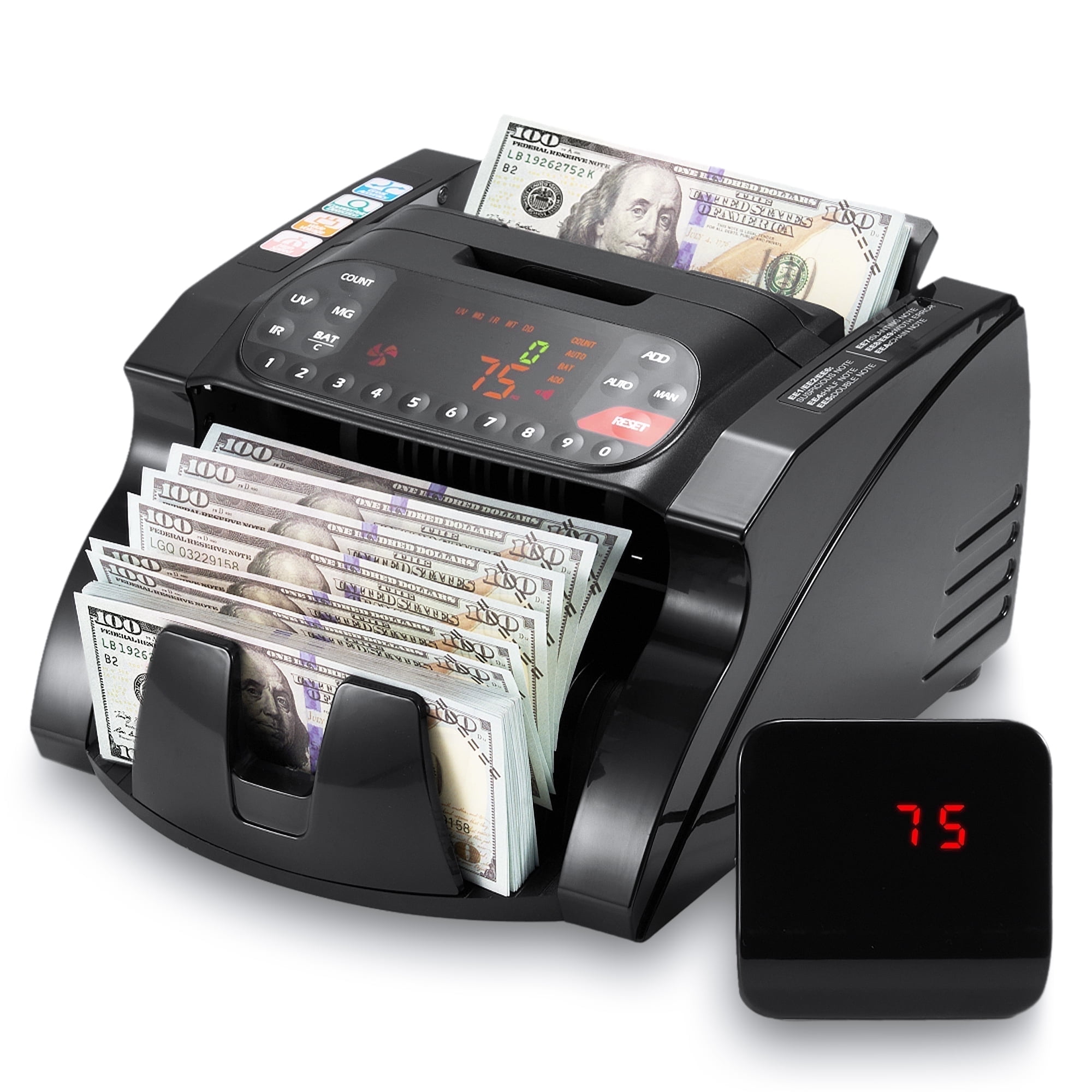 Walmart discount codes: Naipo Money Counter Machine Automatic Advanced Counterfeit Detection Bill Counter, Dollar, Euro UV/MG/IR Cash Identifiable Counterfeit 1000 Bills Per Min, Black