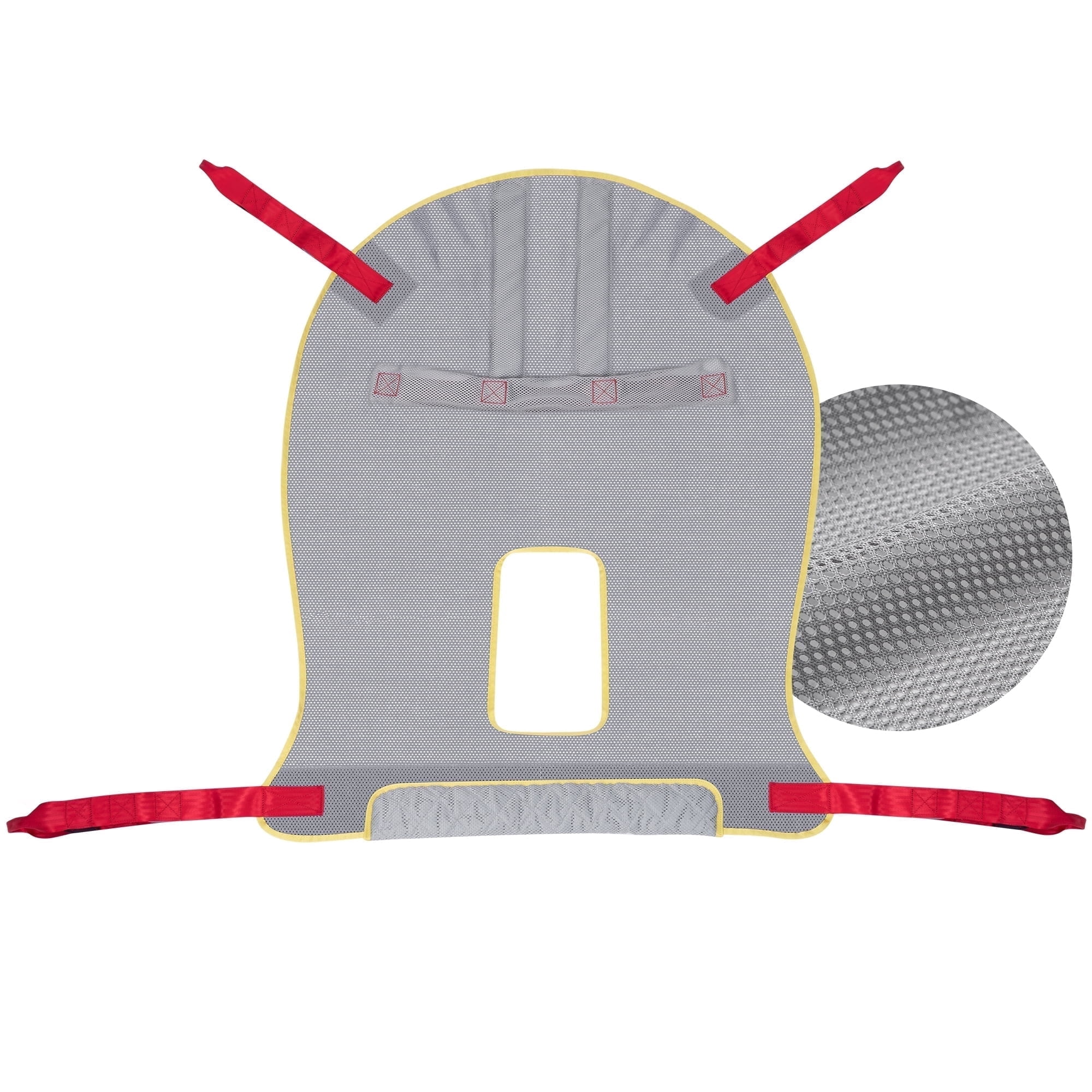 Naipo Patient Lift Sling with Commode Opening, 50"L x 37" Full Body Mesh Secure Bath & Toilet Support Sling for Elderly & Disabled Bed Positioning, 510lbs Weight Capacity