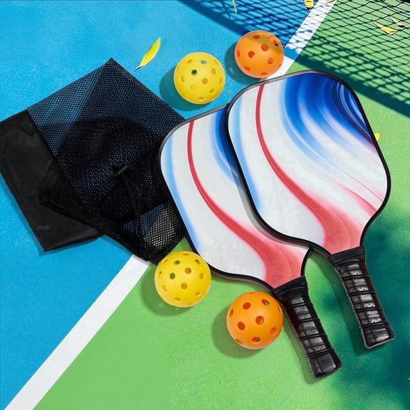 Naipo Pickleball Paddles Set with 2 Portable Pickle Ball Rackets Fiberglass Surface 4 Pickle Balls Lightweight for Family Outdoor Indoor
