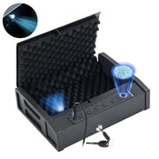 Naipo Portable Gun Safe for 2 Handgun with LED Display Pistols Safe 10 Fingerprint, 5 Password , 2 Keys Gun Safe with Biometric Home Office Handbag
