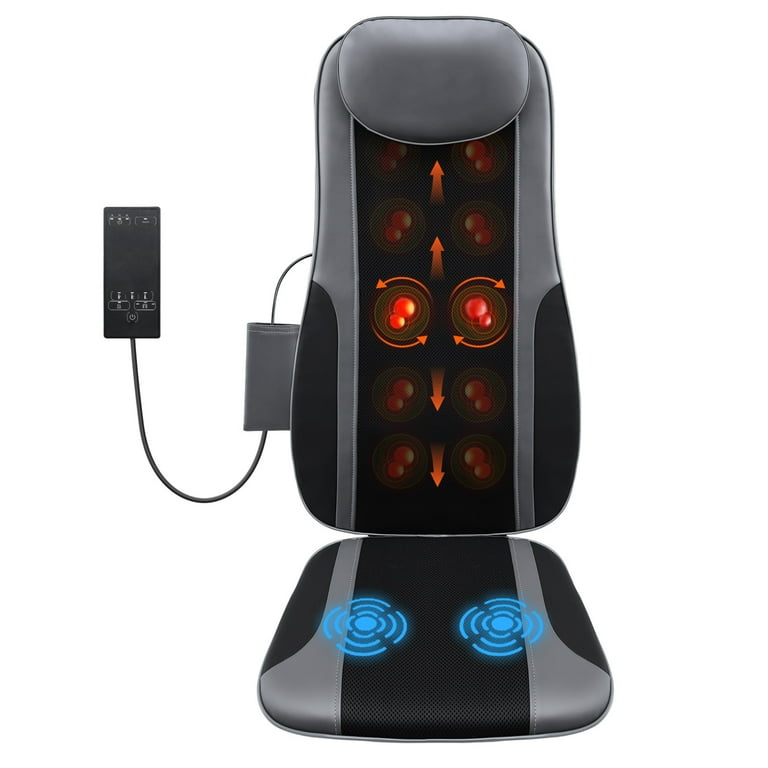 Naipo Shiatsu Back Deep Kneading Massage Seat Cushion with Heat Height Adjustable Back Massager for Pain Stress Relief For Home Office Chair