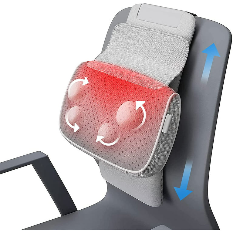Naipo Shiatsu Back Massager Neck Massage Pillow with Heat, 3D Deep Tissue Kneading for Lower Upper Shoulder Pain Relief Christmas Office Gift, Gray