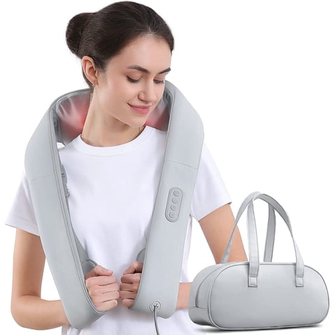 Naipo Neck Massager with Heat, Shiatsu Deep Tissue Kneading for Muscle Pain Relax Relief, Ideal Gift for Men and Women