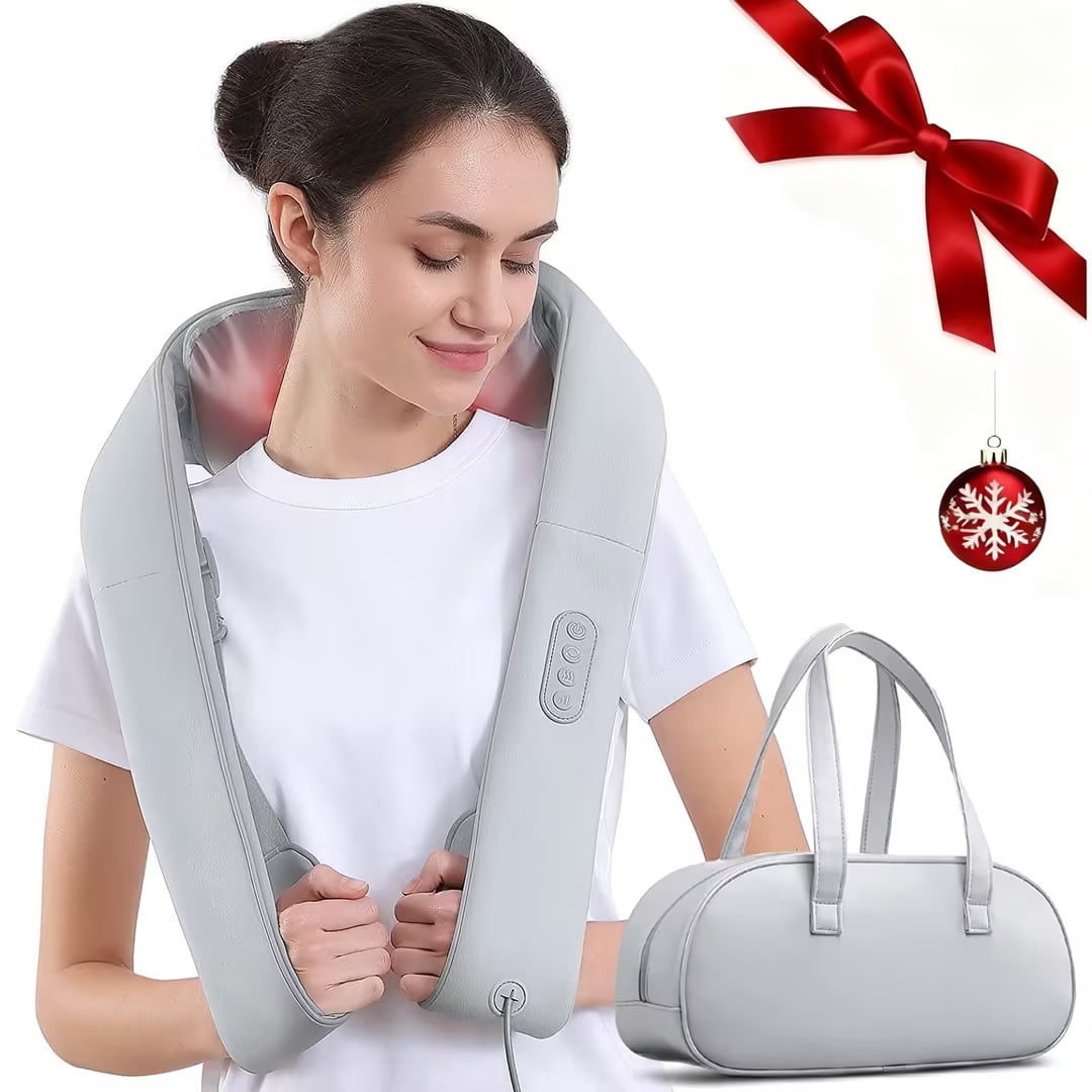 Naipo Neck Massager with Heat, Shiatsu Deep Tissue Kneading for Muscle Pain Relax Relief, Christmas Gifts Ideal Gift for Men and Women