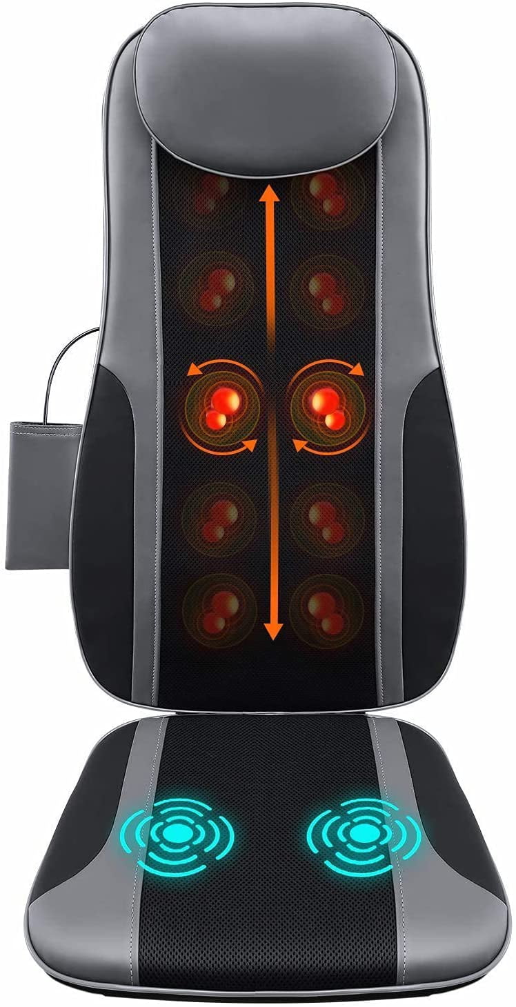 Naipo Shiatsu Massage Cushion with Heat and Vibration, Massage Chair P –  MAXKARE