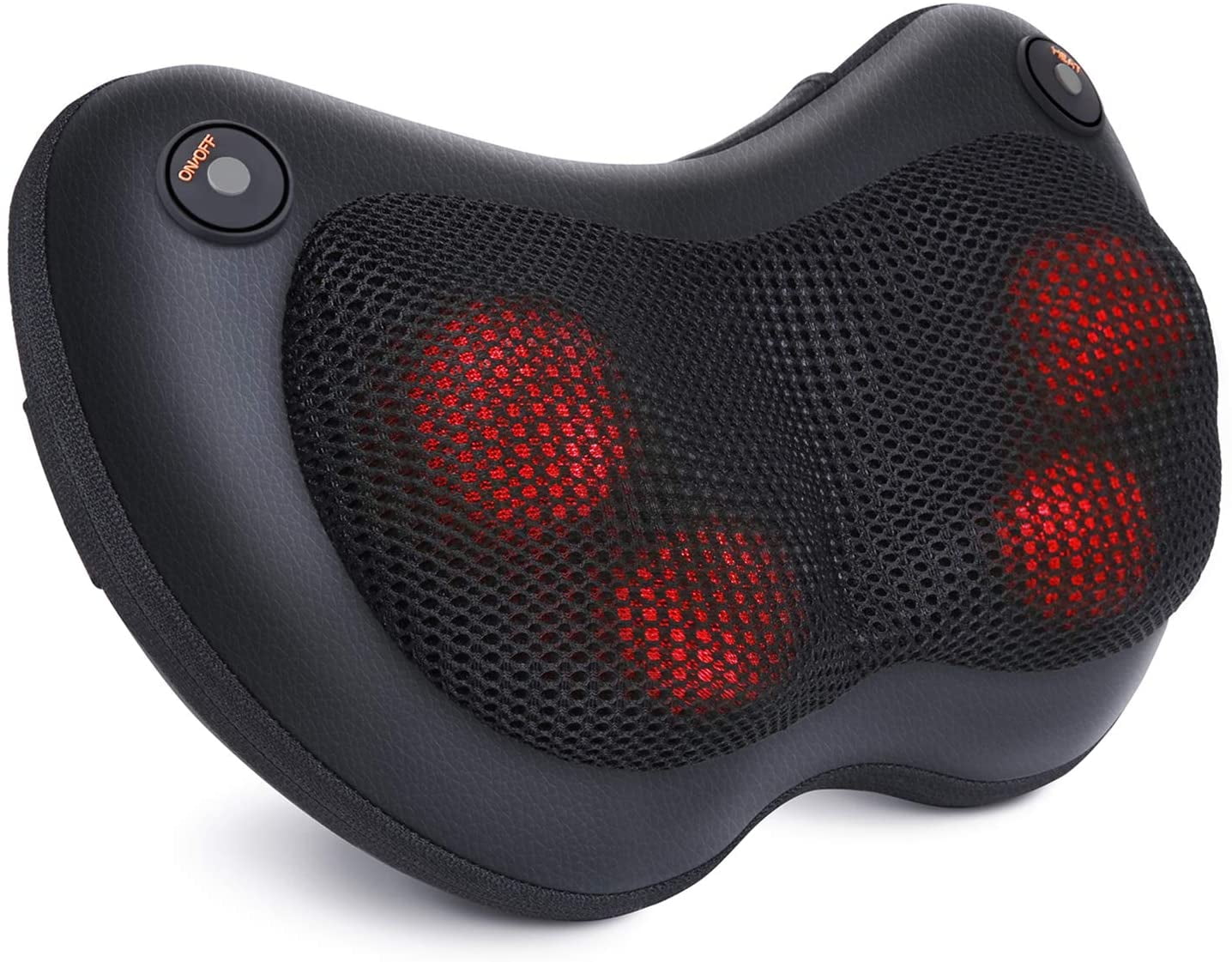 Back Massager,Neck Massager with heat, Back and Neck Massager Gifts for  Grandpa, Grandma, Teacher, Nurse, Christmas, Electric Shoulder Massager  Kneading Sore Muscles, Massage Pillow for Back Neck Pain Cloth Black