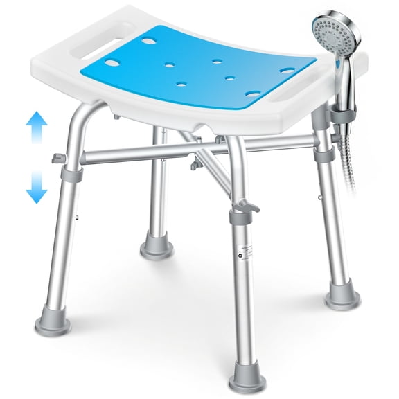 Naipo Shower Chair Heavy Duty Tub for Inside Shower Adjustable Height Bathing Stool Seats for Adults, 500lbs Capacity