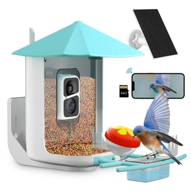Naipo Smart Bird Feeder Camera, Outdoor Bird Watching Camera, Auto Capture Bird & Motion Detection, Gift for Bird Lover, Blue