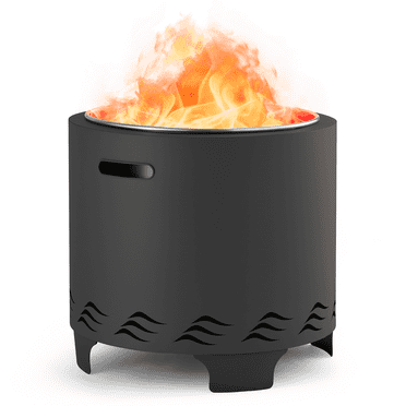 Naipo Smokeless Fire Pit,  20" Portable Stainless Steel Outdoor Fire Pit for Patio Camping, Portable Fire Pit Burning Wood, Particles, Lightweight Fireplace Burning Firepit Ideal for 2-4 People 20lbs