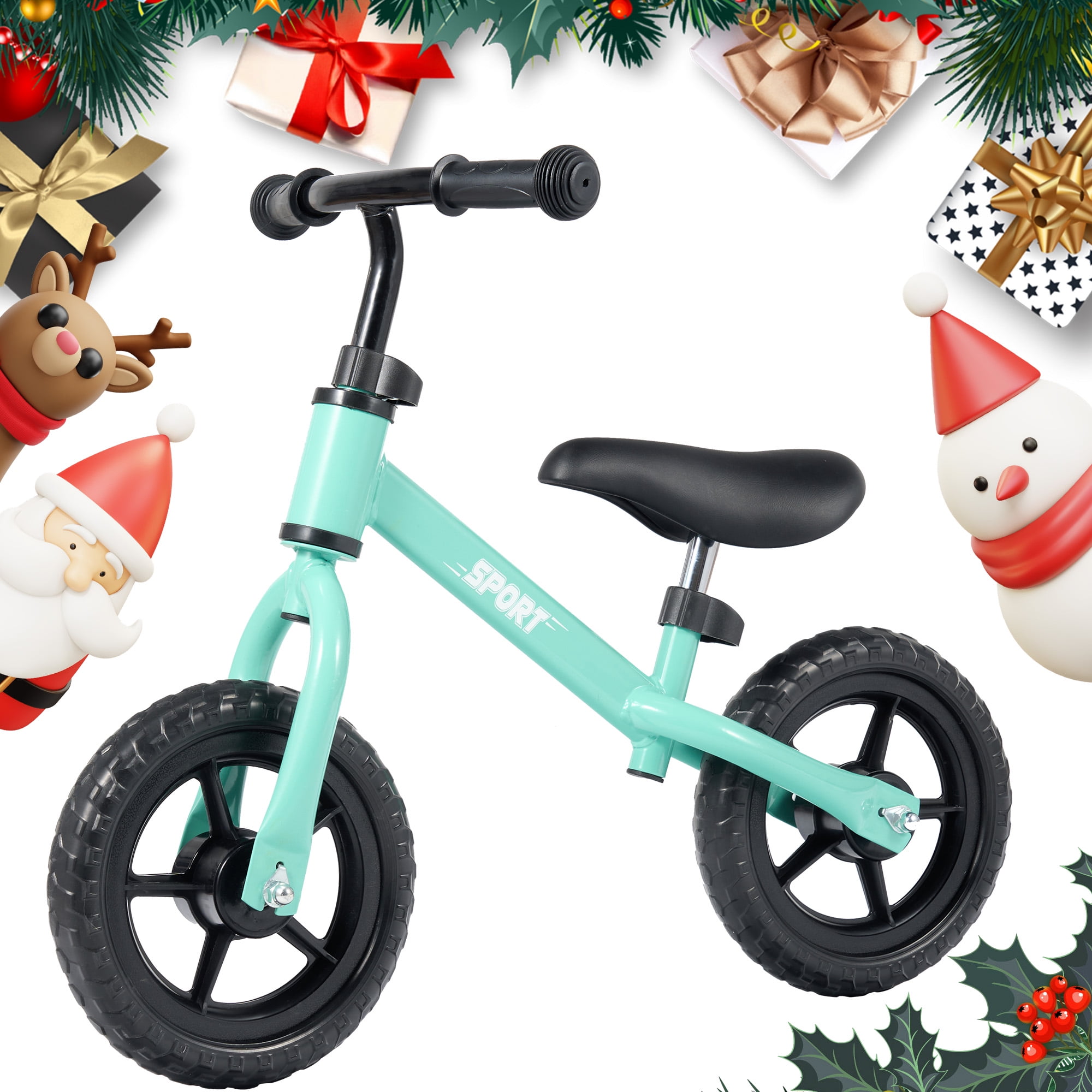 Naipo Toddler Balance Bike, 10 Inch Toddler Bike,No Pedal Beginner Kids Bicycle,Rubber Inflatable Tires,Adjustable Seat,Durable Frame,Gift Bike for Kids Up to 37-45 inches Tall