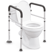 Naipo Toilet Safety Rails Frame with Handles for Seniors & Disabled, Adjustable Aluminium Supports up to 300Lbs, Fits Most Toilets