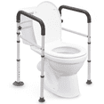 thumbnail image 1 of Naipo Toilet Safety Rails Frame with Handles for Seniors & Disabled, Adjustable Aluminium Supports up to 300Lbs, Fits Most Toilets, 1 of 10