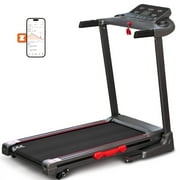 Naipo  Manual Incline Treadmill with Smart APP 3% Foldable 9 mph Running Machine 286LBS Electric Treadmill for Home Gym   Gifts for Dad