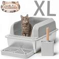 thumbnail image 1 of Naipo XL Stainless Steel Cat Litter Box with High Wall Side, 23.5"×15.5"×12", XL Litter Box for Small/Big/Multi Cats, with Scoop and Footboard, Gray, 1 of 10
