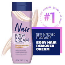 Nair Body Cream Hair Remover, Cocoa Butter and Vitamin E, Body Hair Removal Cream for Women, 7.9 oz