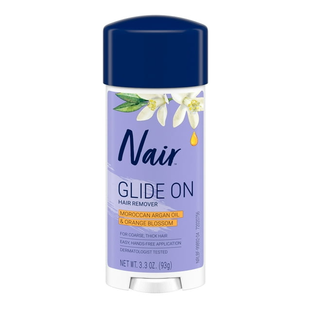 Nair Glide On Hair Removal Cream, Arm, Leg, and Bikini Hair Remover, Depilatory Cream, 3.3 oz Stick