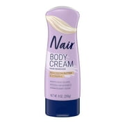 Nair Hair Removal Body Cream with Cocoa Butter and Vitamin E, Leg and Body Hair Remover, 9 oz