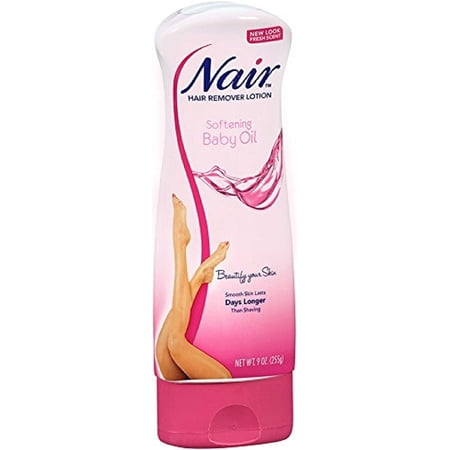 Nair Hair Removal Lotion, Softening Baby Oil, 9 oz (5 Pack) (Bundle)