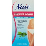 Nair Hair Remover Bikini Cream, Green Tea Sensitive Formula, 1.7 oz, 2 Pack