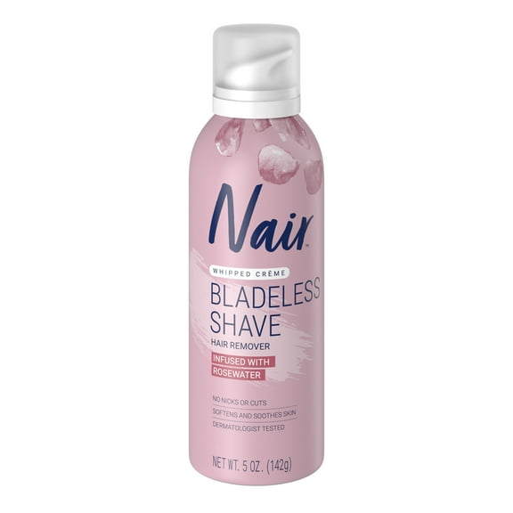 Nair Hair Remover Bladeless Shave Whipped Crme Infused with Rosewater, 5oz