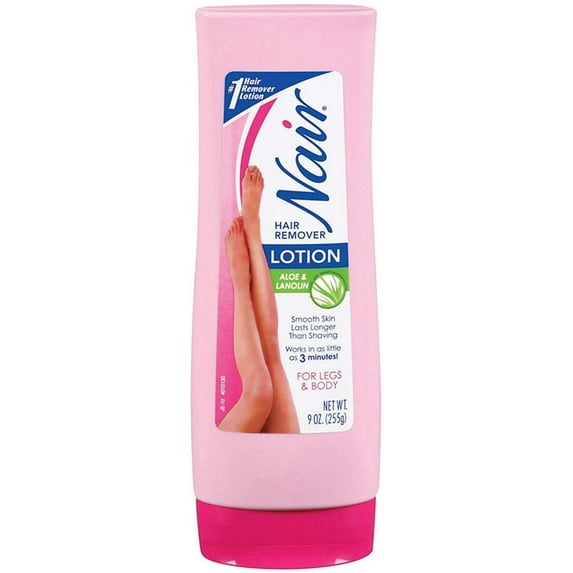 Nair Hair Remover Lotion For Legs & Body Aloe & Lanolin 9 oz - (Pack of 2)
