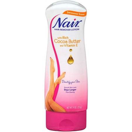 Nair Hair Remover Lotion For Legs & Body Cocoa Butter With Vitamin E 9 oz (Pack of 2)