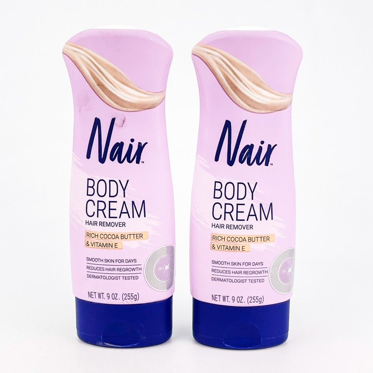 Nair Hair Remover Lotion For Legs Body Cocoa Butter With Vitamin E 9oz Pack of 2